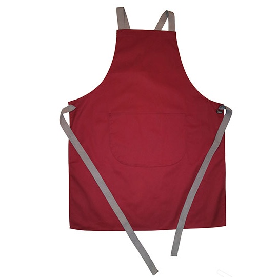 Fartuch Roboczy z Wiazaniami Krzyzowymi Poliester Bawelna DL130 - Claret