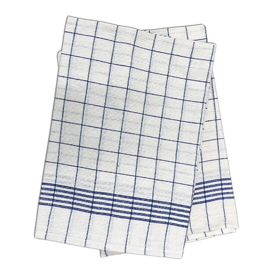 Zestaw ściereczek w kratkę bawełniany EX153 - White-Blue Checked