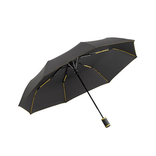 Parasol kieszonkowy automatyczny z włóknem szklanym FA5584 - Black & Yellow