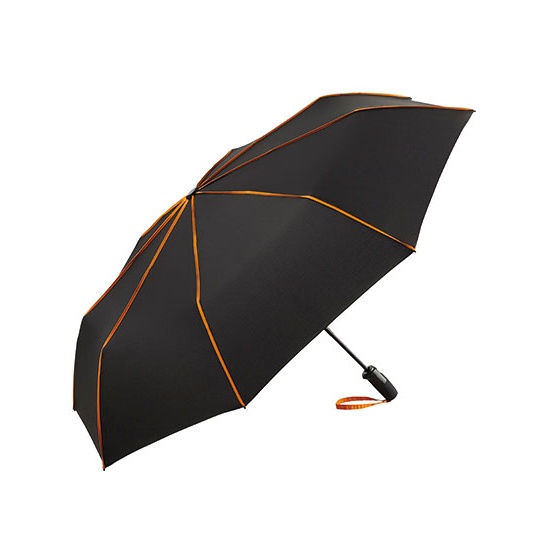 Parasol Kieszonkowy Automatyczny Poliester Odporny na Wiatr FA5639 - Black & Orange