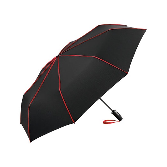 Parasol Kieszonkowy Automatyczny Poliester Odporny na Wiatr FA5639 - Black & Red