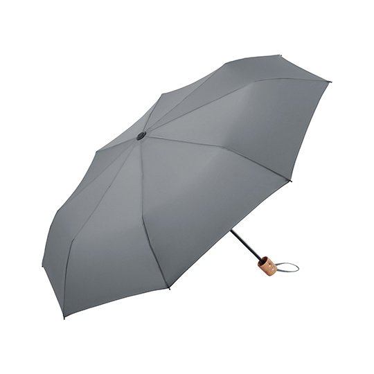 Parasol kieszonkowy z drewnianym uchwytem FA9158WS - Grey