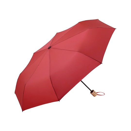 Parasol kieszonkowy z drewnianym uchwytem FA9158WS - Red