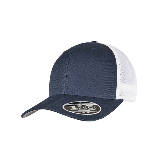 Czapka z Daszkiem Siateczkowa Bawelniano Poliestrowa FX110MT - Navy & White