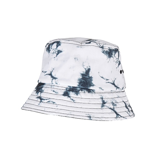 Dwustronny kapelusz bucket z wzorem batik FX5003BD - Black-White & Black