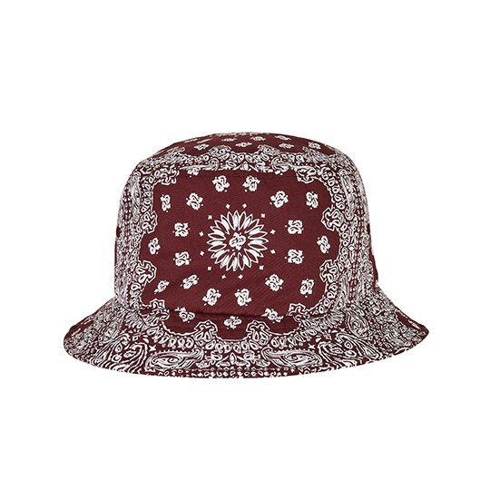 Kapelusz Bucket Skosny Brzeg Wzor Paisley FX5003BP - Cherry & White