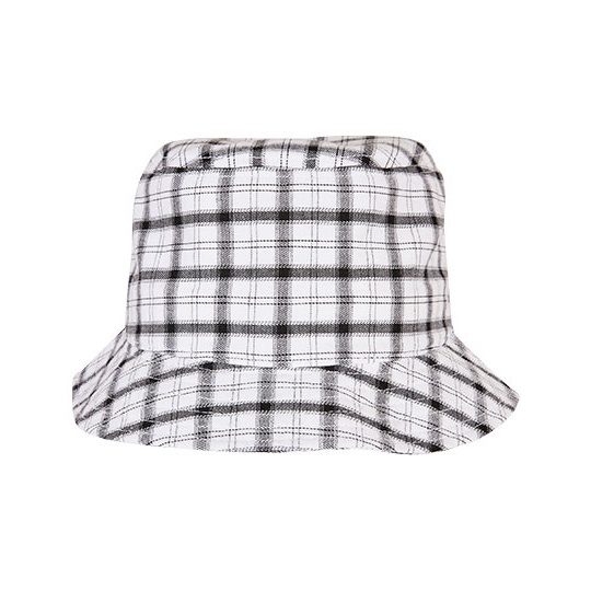 Kapelusz bucket w kratę FX5003C - White-Grey Check
