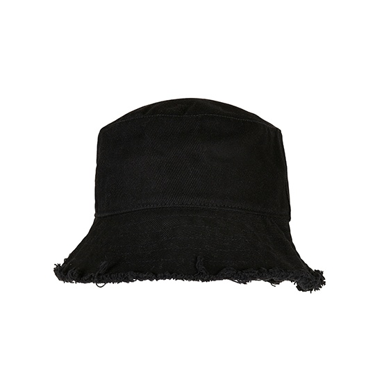 Kapelusz Bucket z postrzepiona krawedzia FX5003OE - Black