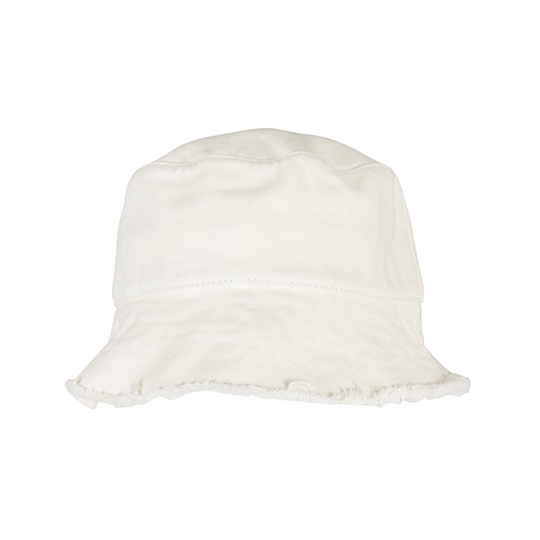 Kapelusz Bucket z postrzepiona krawedzia FX5003OE - Off White