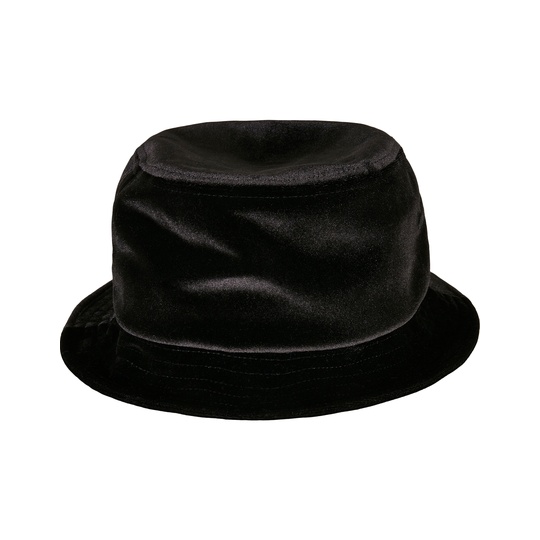 Aksamitny kapelusz bucket z pikowanym rondem FX5003VB - Black