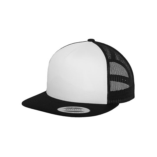 Czapka Trucker Bawelniano Poliestrowa FX6006W - Black & White & Black