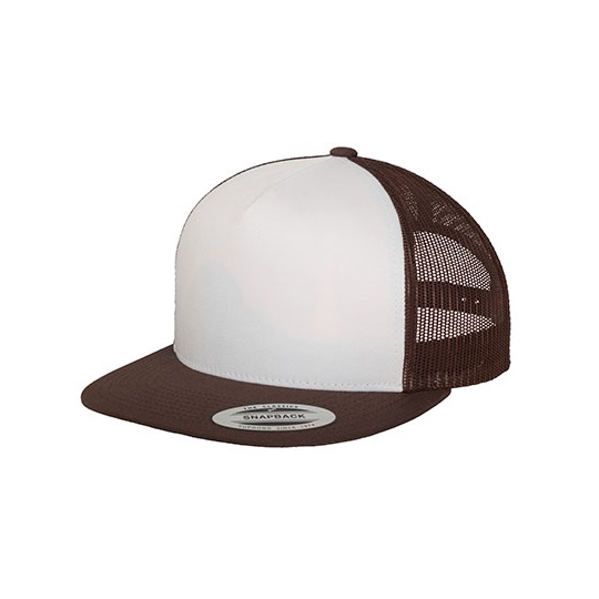 Czapka Trucker Bawelniano Poliestrowa FX6006W - Brown & White & Brown