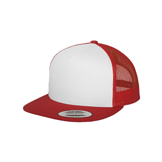 Czapka Trucker Bawelniano Poliestrowa FX6006W - Red & White & Red