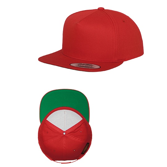 Czapka 5-panelowa snapback Bawelniana FX6007 - Red
