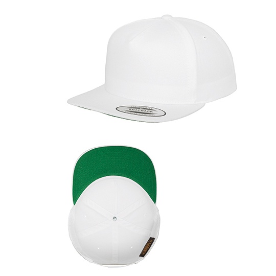 Czapka 5-panelowa snapback Bawelniana FX6007 - White