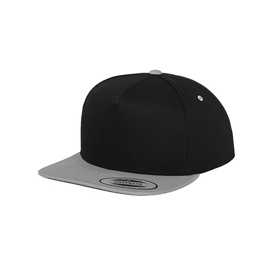 Klasyczna czapka 5-panelowa z regulacja FX6007T - Black & Silver