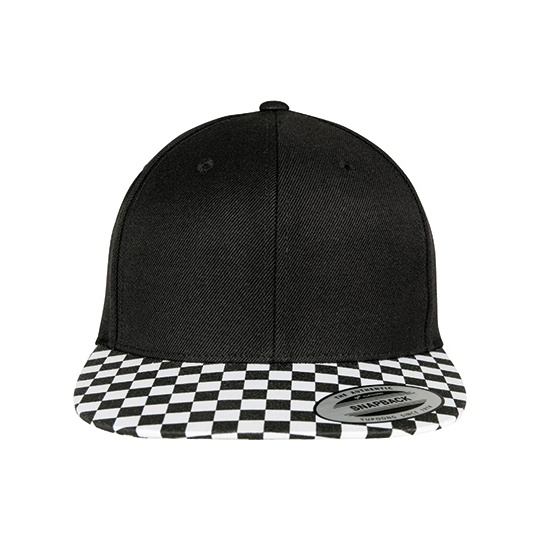 Czapka snapback w szachownice FX6089CB - Black & White