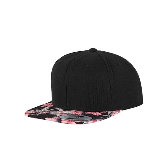 Czapka snapback FX6089F - Black & Red (Floral)