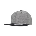 Czapka Snapback z prostym daszkiem Melanzowa bawełna elastan FX6089MS - Black Melange & Black
