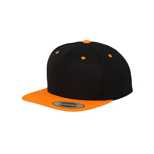 Czapka snapback dwukolorowa FX6089MT - Black & Neon Orange