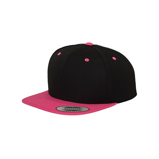 Czapka snapback dwukolorowa FX6089MT - Black & Neon Pink