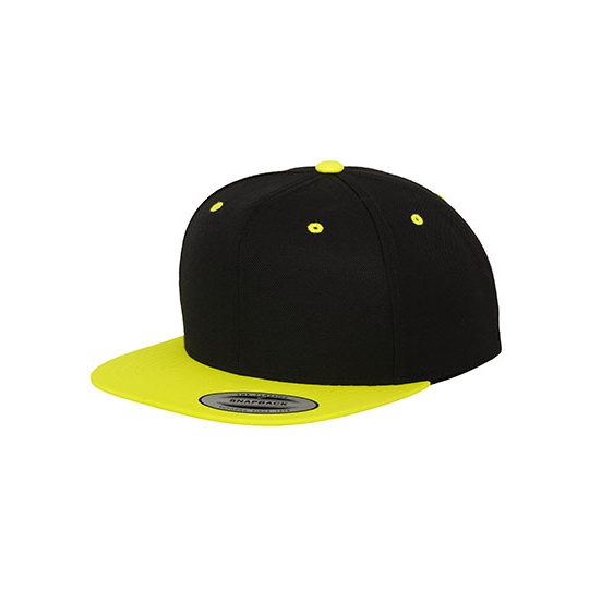 Czapka snapback dwukolorowa FX6089MT - Black & Neon Yellow