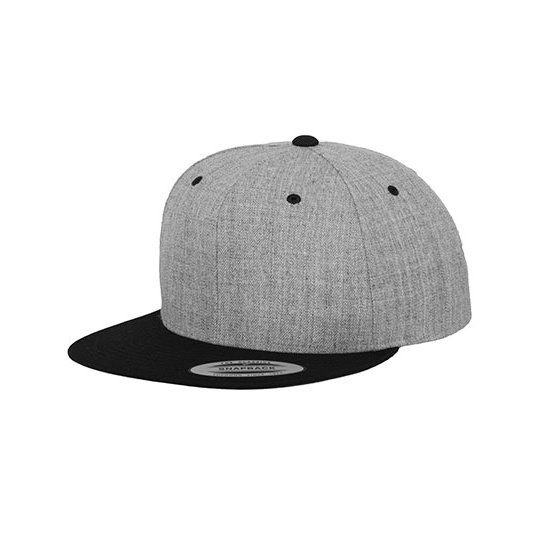 Czapka snapback dwukolorowa FX6089MT - Heather Grey & Black