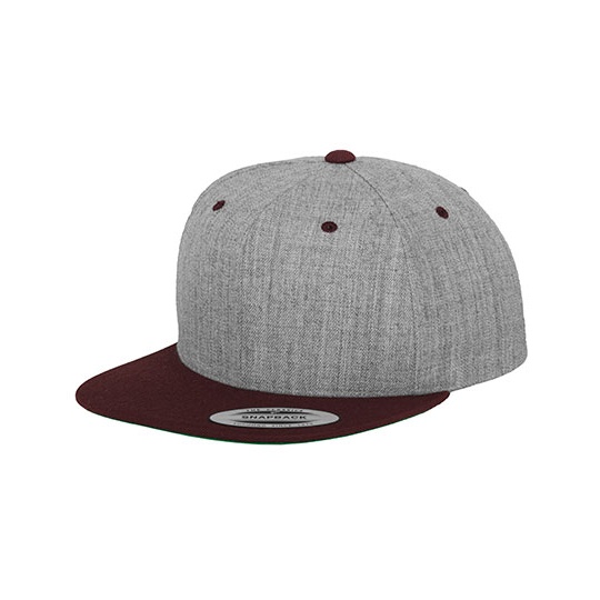 Czapka snapback dwukolorowa FX6089MT - Heather Grey & Maroon