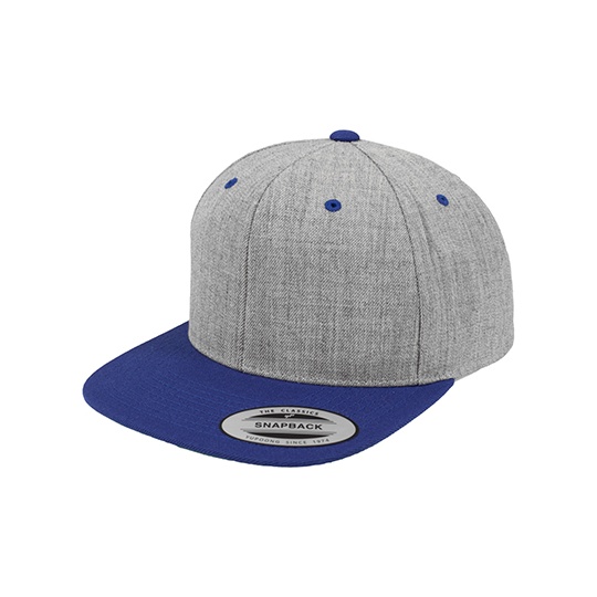Czapka snapback dwukolorowa FX6089MT - Heather Grey & Royal