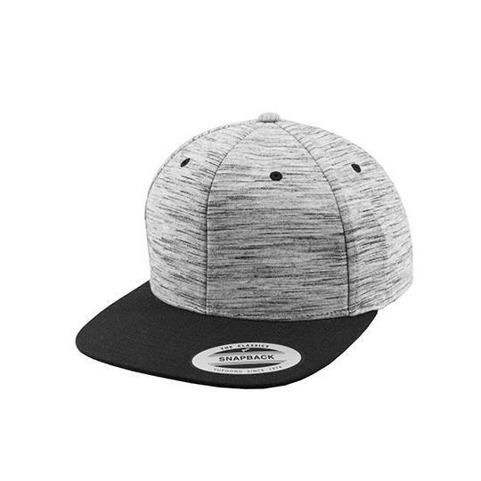 Czapka snapback welniana w paski FX6089SC - Grey (Stripes Melange) & Black