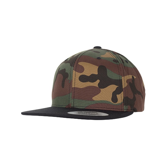 Czapka snapback dwukolorowa moro FX6089TC - Green Camo & Black
