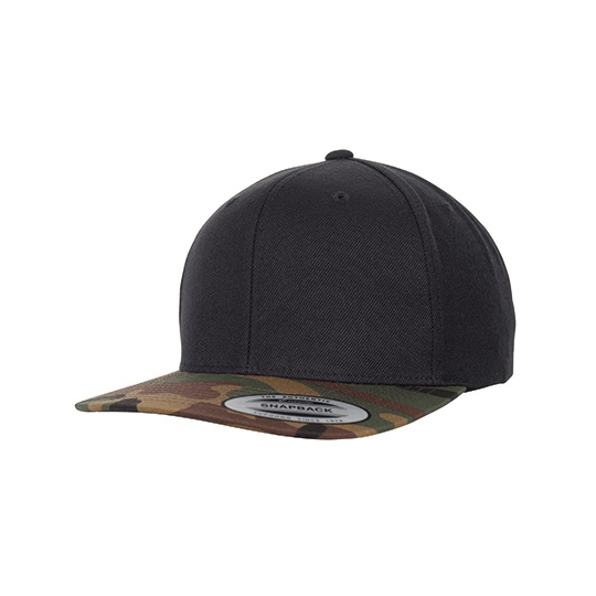 Czapka snapback dwukolorowa moro FX6089TC - Black & Green Camo