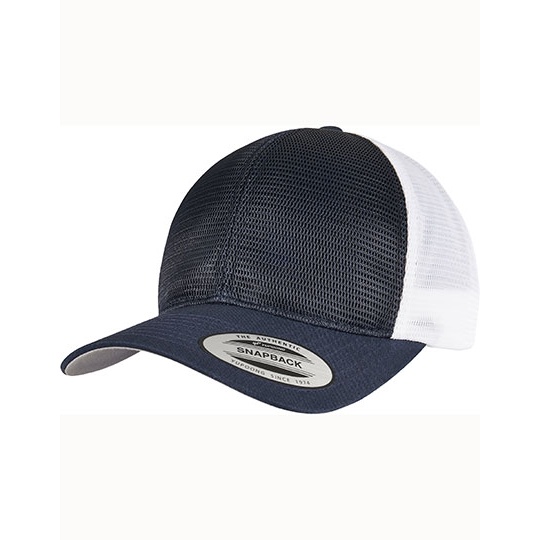 Czapka dwukolorowa z siateczką i zapięciem snapback FX6360T - Navy & White