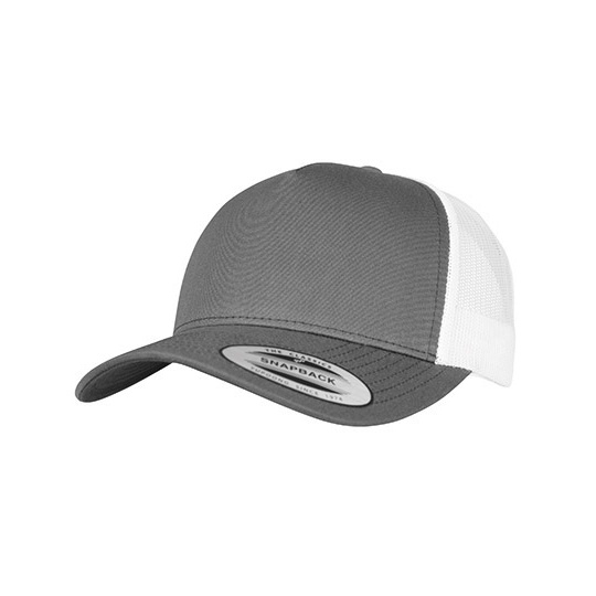 Dwukolorowa czapka trucker 5-panelowa FX6506T - Charcoal & White