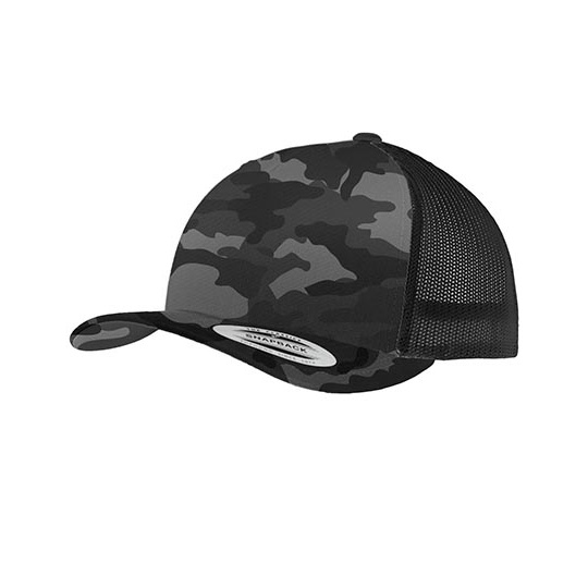 Czapka Trucker FX6606C - Dark Camo & Black