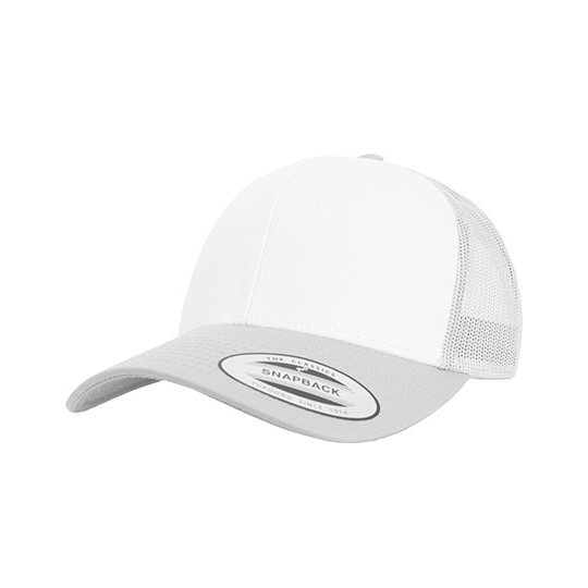 Czapka Trucker Usztywniony Przod FX6606CF - Silver & White & Silver