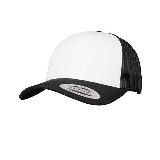 Czapka Trucker Usztywniony Przod FX6606CF - Black & White & Black