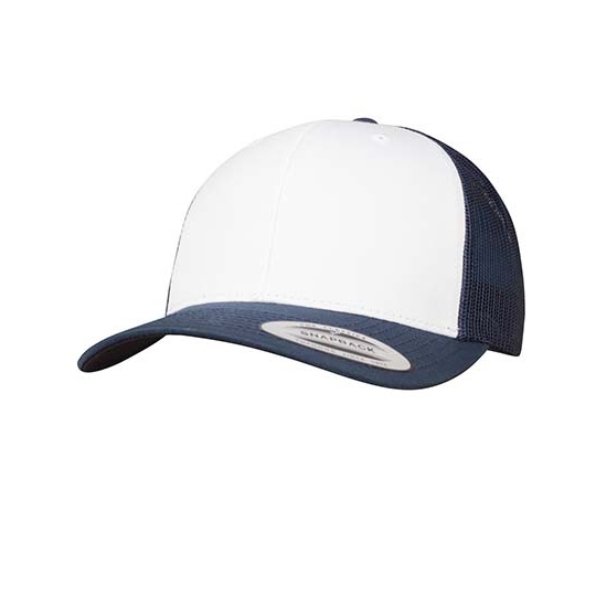 Czapka Trucker Usztywniony Przod FX6606CF - Navy & White & Navy