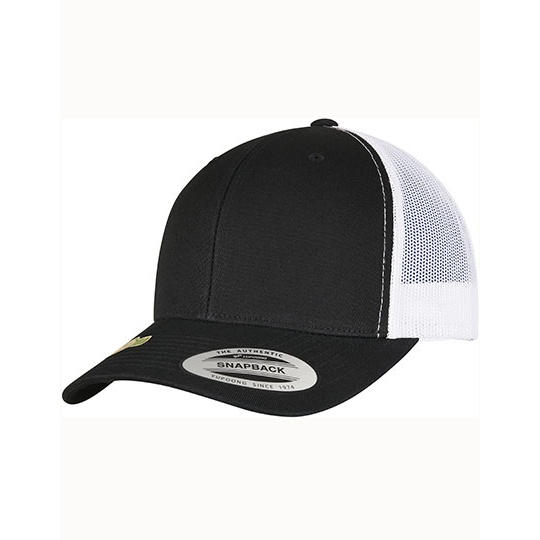 Dwukolorowa czapka trucker z siateczka FX6606RT - Black & White