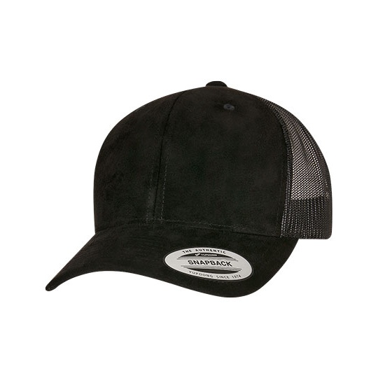 Czapka Truckerka Zamszowa Siatkowa FX6606SU - Black