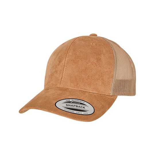 Czapka Truckerka Zamszowa Siatkowa FX6606SU - Khaki
