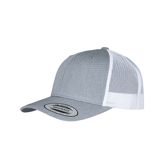 Czapka Trucker Siatkowa FX6606T - Heather Grey & White