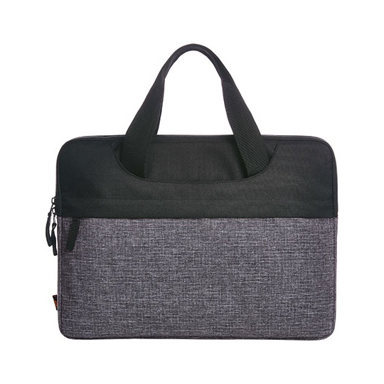 Etui na laptopa z kieszenia i chowanymi uchwytami HF14034 - Black & Grey-Sprinkle