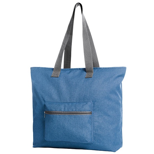 Duza torba na zakupy z zamkiem HF15017 - Blue