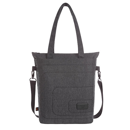 Torba na zakupy z przegroda na notebooka HF16051 - Black & Grey-Sprinkle