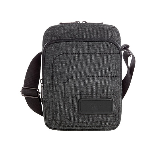 Mała torba na ramię z regulowanym paskiem HF16057 - Black & Grey-Sprinkle