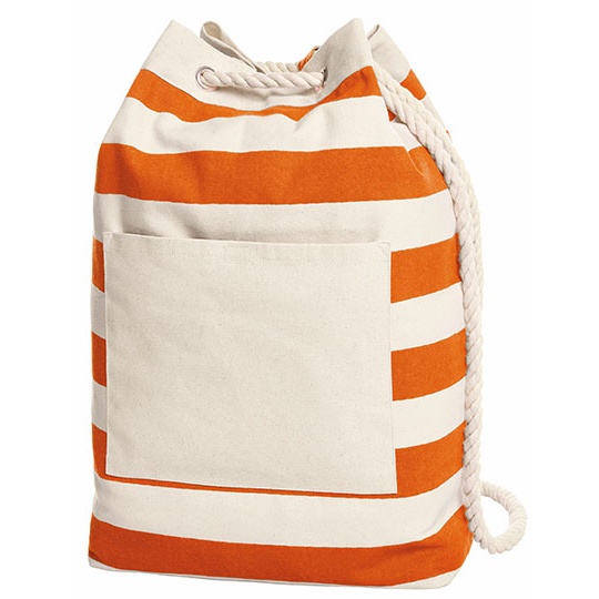 Plecak Mlodziezowy Bawelniany Paski HF3348 - Orange