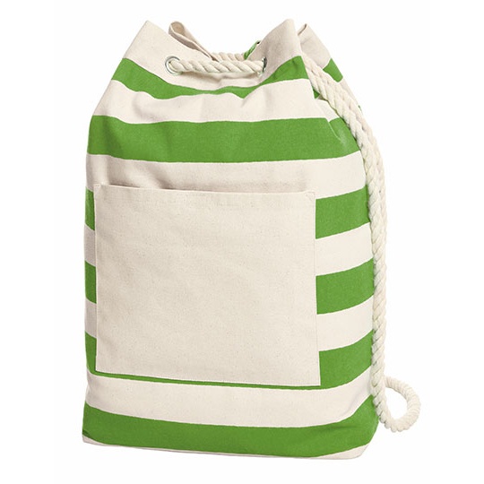 Plecak Mlodziezowy Bawelniany Paski HF3348 - Apple Green