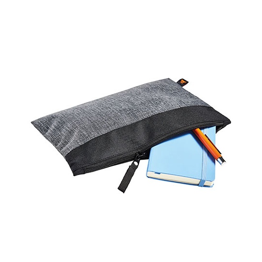 Saszetka dwukolorowa na zamek HF4028 - Black & Grey-Sprinkle