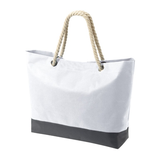Torba Zakupowa Duza Poliester ze Sznurkami HF7785 - White